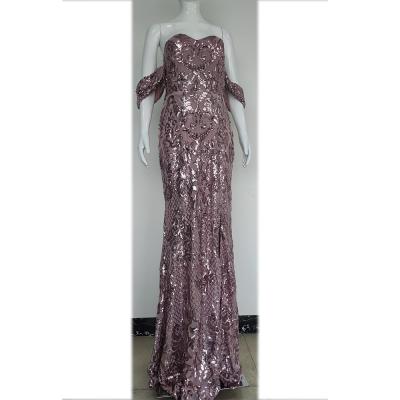 China High Quality Anti-wrinkle Women's Sleeveless Mermaid Evening Sequin Embroidered Dress for sale