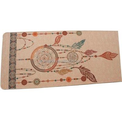 China Eco Friendly Yoga Durable Linen Rubber Yoga Canvas Mat for sale