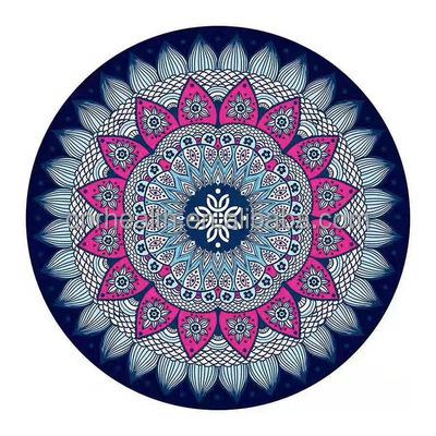 China Custom Colorful Printed Round Yoga Suede Natural Rubber Yoga Mat for sale