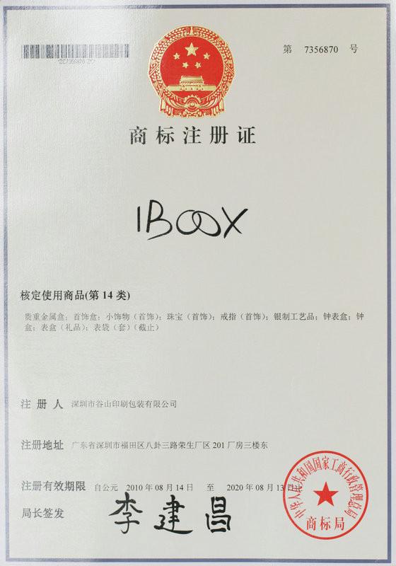 Trademark Patent Certificate - China Gift Boxes Online Market