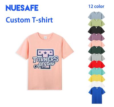 China NUESAFT Men's and Women's Chenille Custom Logo Oversized Towel Patch Shorts Sleeve Embroidery Breathable T-shirt for sale