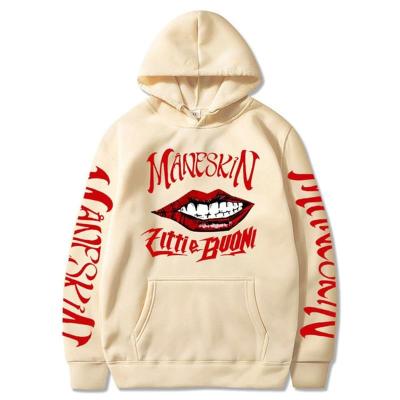 China Harajuku Unisex Men Lips Print 100% Cotton Coat 100% Cotton Hip Hop Sweater Hooded Pullovers Anti Shrink for sale