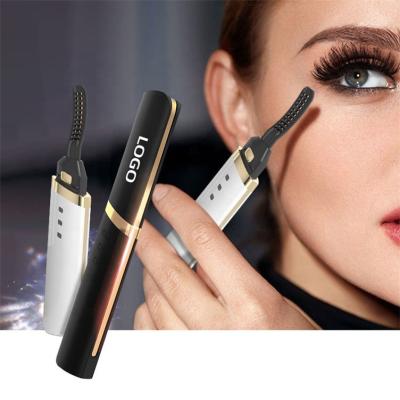 China Custom Portable Girls Makeup Eyelash Curler Cute Lash Curling Tools Electric Heated Eyelash Curler PASSIONATE Logo Wholesale Usb Rechargeable Mini for sale