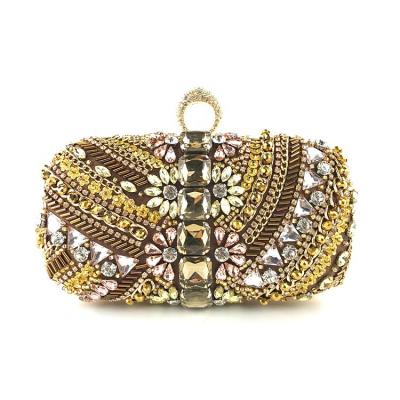 China Banquet Casual Handbags Beaded Rhinestone Embroidery Clutch Bags for sale