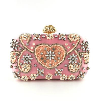 China Banquet Casual Handbags Luxury Beaded Handmade Evening Clutch Bag Clutch For Wedding for sale