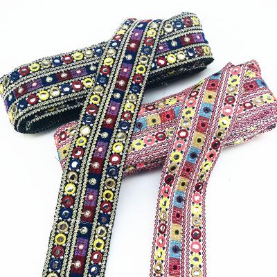 China Sustainable Embroidery Lace DIY Style Clothing Accessories Ethnic Ribbon for sale