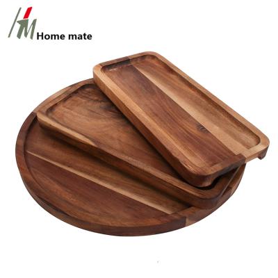 China Large Sustainable Wooden Charcuterie Board With Acacia Rectangular 2 x Wooden Cheese Plates Cheese Board Set for sale