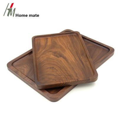 China Sustainable Black Walnut Walnut Wooden Serving Trays Black 13.4 x 9 Inches for sale