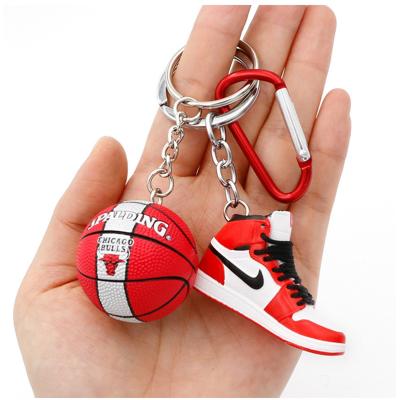 China Wholesale 3d Mini Sneakers Aj Jordan Shoe Cute Car Key Durable Key Chain Mini Basketball Shoes Accessories for sale