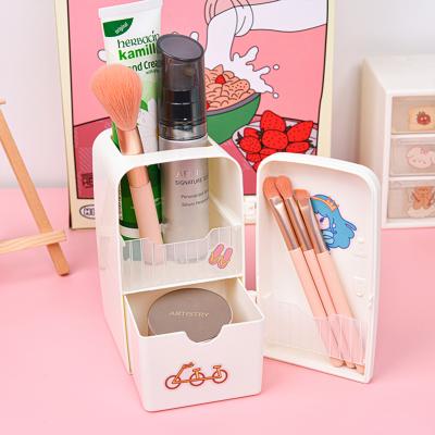 China Schools & Hot Selling Office Rectangle Pencil Cup Plastic Cute Fancy Fridge Shaped Storage Pen Holder Stationery for sale