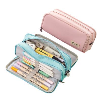 China Fashion\Comfortable\Durable Classic Pocket Pen Pencil Case Fold Canvas Stationery Storage Bag Pencil Organizer For Travel Cosmetic Student for sale