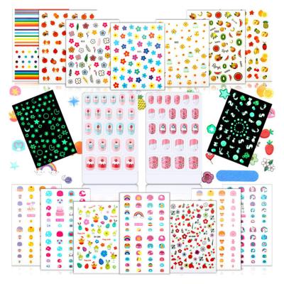 China Hot-selling 2D Nail Art Beauty Nail Stickers Transfer Printing Fashion False Nails Manicure Nail Art Accessories for sale