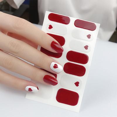 China Nail Beauty Products Gel Nail Sticker Stick Gel Color Strip High Shiny Waterproof Lasting Real Gel Strips Nail Wrap for sale