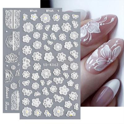 China Nail Art Beauty 2021 Hot Selling 3D Nail Sticker Decals Laser Multi-design DIY Professional Nail Art Decoration for sale