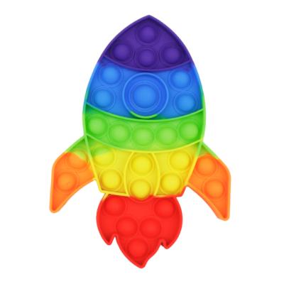 China Silicone Glitter Rainbow Push Bubble Noise itting Stir itting Toy Autism Special Needs Stress Toys Sensory Noise Reliever for sale