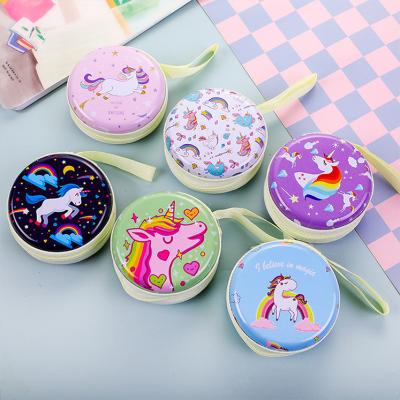 China Fashion Cute Cartoon Around Zipper Coin Purse Mini Portable Tinplate Coin Purse Student Gift for sale