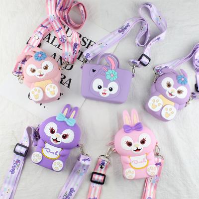 China 2021 Latest Design Cute Rabbit Purse Chain Silicone Pouch Bag For Little Girl for sale