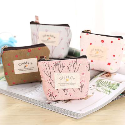 China Hot Selling Amazon Fashion Retro Canvas Canvas Coin Purse Key Zero Bag for sale