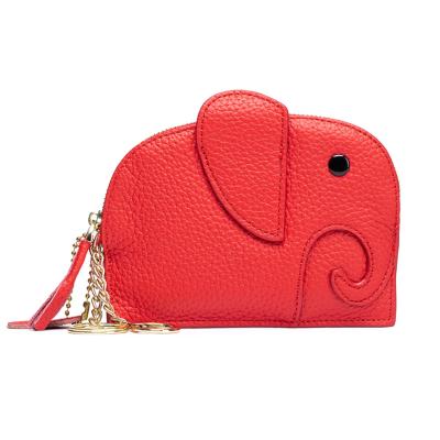 China Real Leather Elephant Mini Creative Coin Bag Female Cute Fashion Coin Purse Central Institute of Statistics Elephant Design for sale