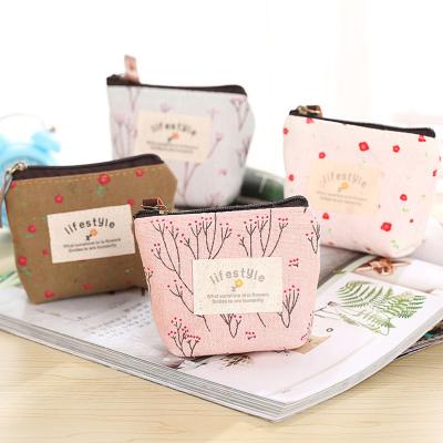 China Hot-selling Fashion Amazon New Product Small Cute Canvas Pocket Coin Purse Change Wallet Bag for sale