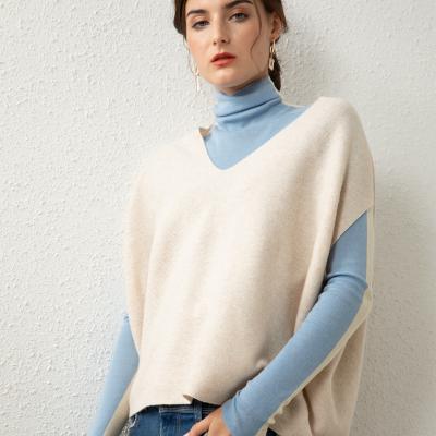 China New 100% Wool Seamless RTS Anti-Shrink Autumn Knit Women's Sweater Vest Pullover Pure Color ODM OEM for sale