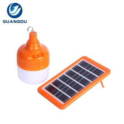 China New product solar panel / waterproof outdoor ip65 50watt 100watt USB camping led solar bulb light for sale