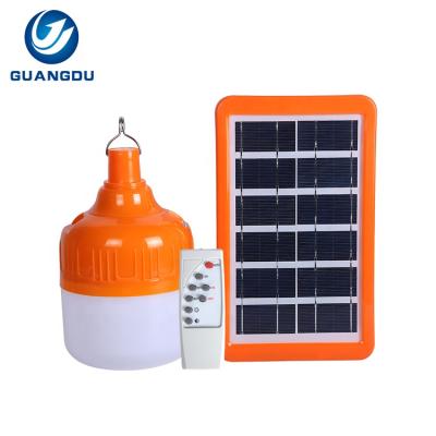 China Garden new product waterproof outdoor ip65 50watt 100watt camping led solar bulb light for sale