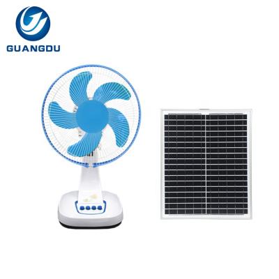 China Oscillating Fan + Third Gear Constant Speed ​​Fan Household Quiet Blue Gold 3 Speed ​​Rechargeable Adjustable Solar Fan for sale