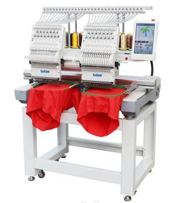 China THREAD TRIMMER BR-1502C two heads computer embroidery machine, cap embroidery machine, flat britex embroidery machine for sale