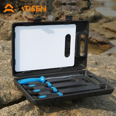 China New Product Metal Outdoor Fishing Accessory 5pcs Knife Set With Non-slip Handle for sale