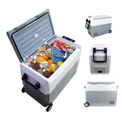 China Portable Refrigerator Mini Fridge Auto Compressor Freezer rv Van Truck Travel Cooler Use 12/24V 220V new free sample 50L China-chic car refrigerator for sale