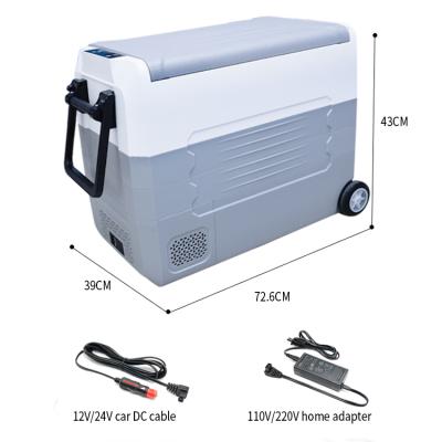 China Portable Refrigerator Mini Fridge Auto Compressor Freezer rv Van Truck Cooler Home Use 12/24V 220V new free sample 50L China-chic car refrigerator for sale