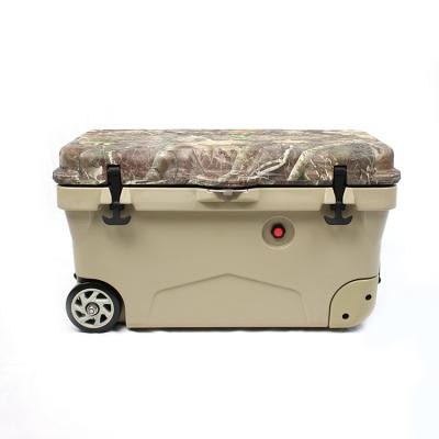 China Crown 20/25/35/65/75/85/110/125/145L Waterproof Beer Box Rotomolded Hard Ice Wheels Cooler Cooler for sale