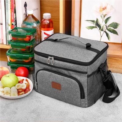 China New Fashion Oxford Cloth Double Deck Waterproof Portable Multicolor Adult Lunch Bag Thermal Picnic Cooler Bag for sale