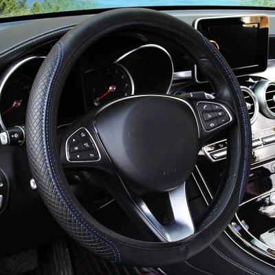 China Car-styling Anti-Skid Embossing Leather Auto Steering Wheel Covers Asy and Quick Installation Universal Car Steering Wheel Covers for sale