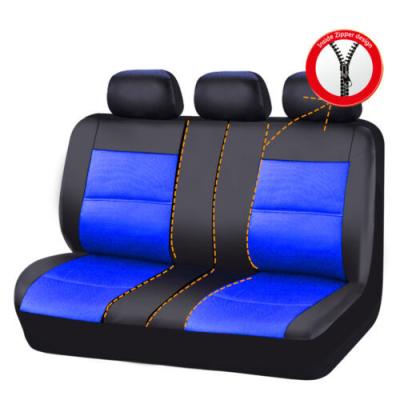 China Luxury Universal Sheer Mesh Fabric PVC Half PU Leather Car Seat Cover for sale