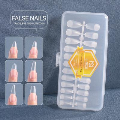 China Perfect Size Matte Nail Tips 240pcs Fit Transparent Cover Customized Finger Artificial Nail Boxes Full Covered Traceless Acrylic False Nail Tips for sale