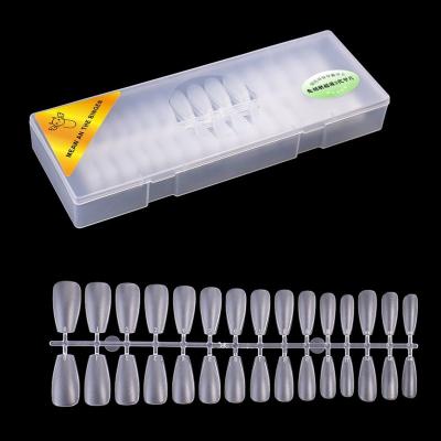 China Wholesale Clear Flexibility Coffin Matte Nail Tips Full Cover Press On Nails Short Artificial Nails Extension Customize Packaging Box for sale