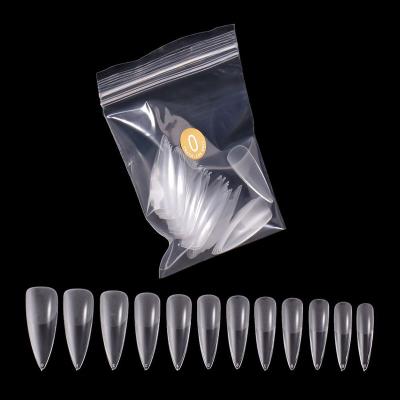 China Flexibility Artificial Nail Stiletto Tips Manufacture To Customize Packaging Box Acrylic Art Matte French Nail Tips For DIY Nails Decoration for sale