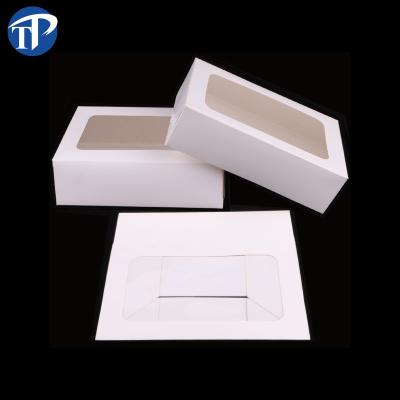 China Custom Factory Made Recyclable 6 Inch White Cake Box With Window for sale