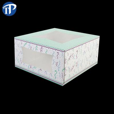 China Factory Made Cheap Custom Tall Cake Boxes Recyclable With Window In Bulk for sale