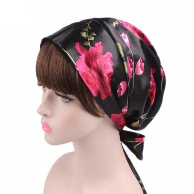 China Daliy Life Fashion Shine Satin Bow-knot Long Tail Braid Bandana Turban Hat New For for sale