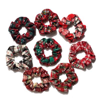 China Large Intestine Sweet Circle Christmas Cartoon Scrunchies Plush Hair Elastic Hair Rings for sale