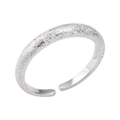 China S925 CLASSIC Sterling Silver Sparkling Sand Open Ring Female Open Ring Wholesale for sale