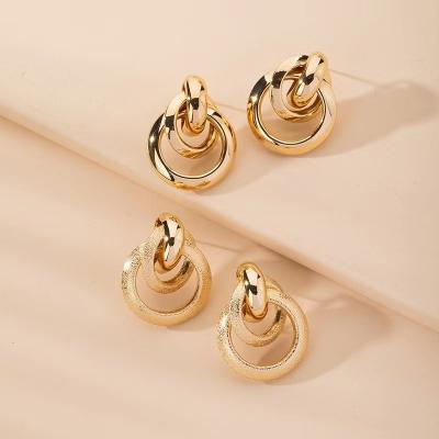 China European and American Hiphop new double layer frosted earrings fashion retro soft earrings for women for sale