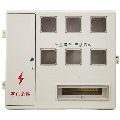 China Outdoor Electrical Box SMC DMC Electricity Meter Box With Breaker 6 Window Window for sale