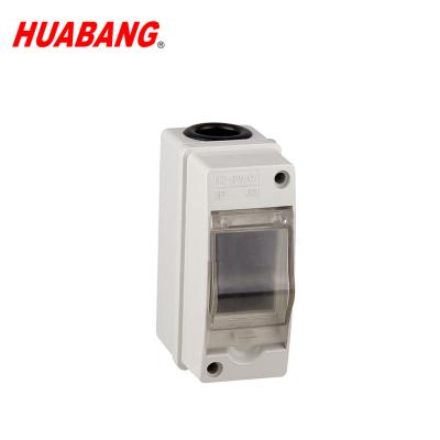 China IP65 Electronic Equipment Distribution Box Water Proof Indoor Outdoor Electronic Switch Box Suitable for 2P Circuit Breaker or 2P Standard Product Dimension for sale