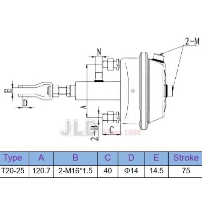 China JLD Steel Air Brake Cylinder T20-25 Rake Cylinder And Hydraulic Cylinder Single Acting Hydraulic Brake Cylinder82000413 66782000413 for sale