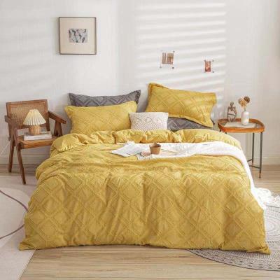 China Anti-static soft tufted bedding sets duvet cover cut jacquard bedd tuft duvet cover linen set for sale