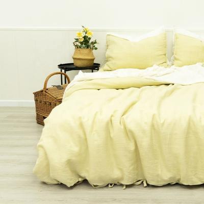 China King Size Fashionable Duvet Cover Bedding Set Anti-Static High Grade Linen French Linen Duvet Covers Custom Color Washed Linen Fabric for sale